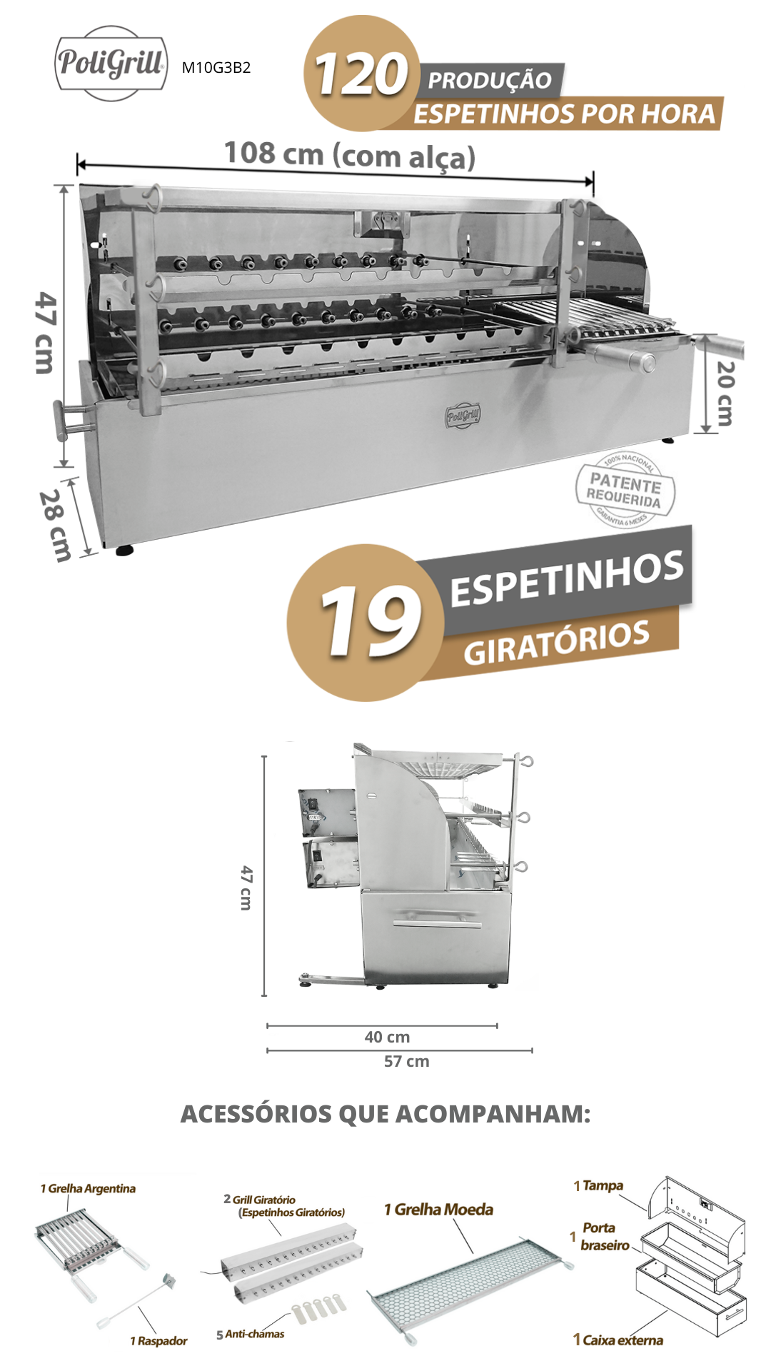09-Balcão- 2 Grill -19 Espetinhos M10G3B2
