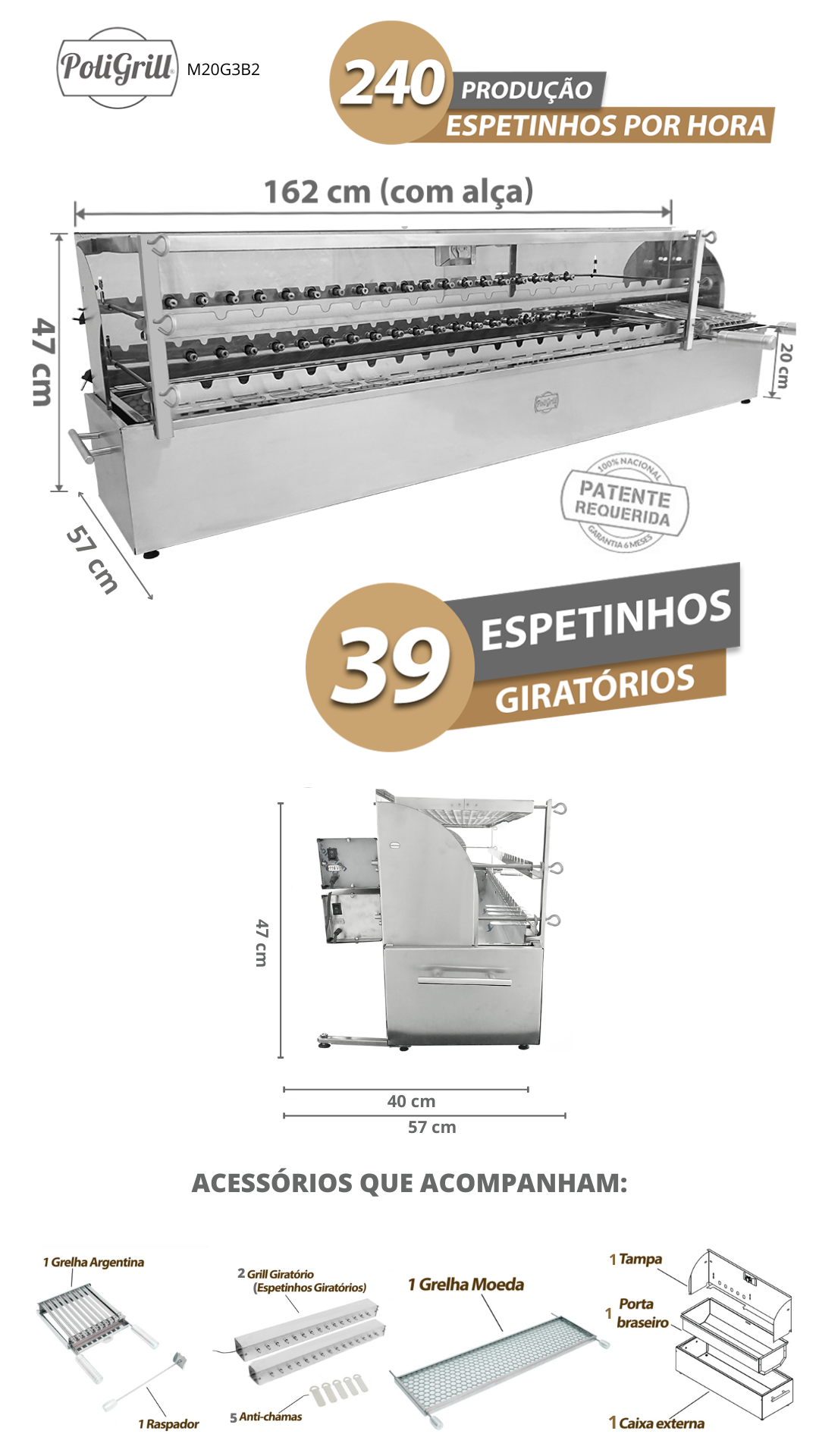 13-Balcão- 2 Grill -39 Espetinhos M20G3B2